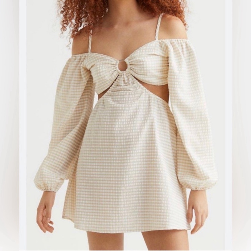 H&M gingham cut-out dress